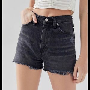 BDG Girlfriend High Waisted Black Denim Short